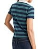 Good American The Easy Striped Collared Neck Short Sleeve Polo Tee - Image 2