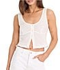 Good American The Eyelet Scoop Neck Sleeveless Button Front Top - Image 1