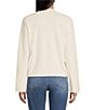 Color:Ivory - Image 2 - V-Neck Long Sleeve Pullover Knit Shirt