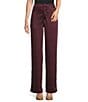 Color:Malbec003 - Image 1 - Washed Satin High Rise Straight Leg Coordinating Pants