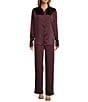 Color:Malbec003 - Image 3 - Washed Satin High Rise Straight Leg Coordinating Pants