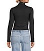 Good American Weightless Turtleneck Long Sleeve Top, Color:Black - Image 2