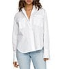 Color:White001 - Image 1 - Woven Point Collar Long Sleeve Button Front The Good Shirt