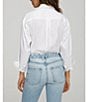 Color:White001 - Image 2 - Woven Point Collar Long Sleeve Button Front The Good Shirt