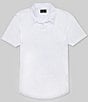 Color:White - Image 1 - Johnny Collar Short Sleeve Polo Shirt