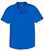 Color:Lapis Blue - Image 1 - Johnny Collar Short Sleeve Polo Shirt