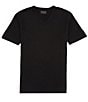 Color:Black - Image 1 - Recycled Split Hem Short-Sleeve V-Neck T-Shirt