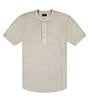Color:Timber - Image 1 - Sun-Faded Short Sleeve Henley T-Shirt
