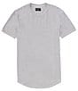 Color:Alloy - Image 1 - Sun-Faded Slub Scallop Crew Short Sleeve T-Shirt