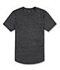Color:Black - Image 1 - Tri-Blend Scallop Crew Short Sleeve T-Shirt