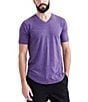 Color:Acai - Image 1 - Tri-Blend Scallop Short-Sleeve V-Neck T-Shirt
