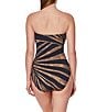 Gottex Desert Queen Tummy Control Bandeau One Piece Swimsuit, Color:Black Brown - Image 2