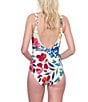 Gottex Garden Dream V-Neck Front Wrap Surplice One Piece Swimsuit, Color:Off White - Image 2
