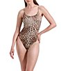 Gottex Jasper Shimmer Leopard Scoop Neck Open Back Tank One Piece Swimsuit - Image 1