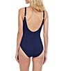 Gottex Lattice Solid V-Neck Tummy Control Surplice One Piece Swimsuit - Image 5