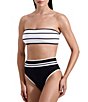 Gottex Luma Jackie Straight Neck Stripe Bandeau Swim Top - Image 4