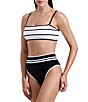 Gottex Luma Jackie Straight Neck Stripe Bandeau Swim Top - Image 5