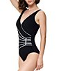 Gottex Modern Lux V-Neck Tummy Control Surplice One Piece Swimsuit - Image 3
