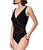 Gottex Modern Lux V-Neck Tummy Control Surplice One Piece Swimsuit - Image 3