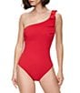 Gottex Modern Muse Solid One Shoulder One Piece Swimsuit - Image 1
