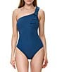Gottex Modern Muse Solid One Shoulder One Piece Swimsuit - Image 4
