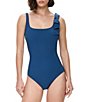 Gottex Modern Muse Solid Square Neck Tummy Control One Piece Swimsuit - Image 4