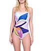 Gottex Paradiso Bandeau Strapless Tummy Control One Piece Swimsuit, Color:Multi - Image 1