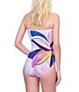 Gottex Paradiso Bandeau Strapless Tummy Control One Piece Swimsuit, Color:Multi - Image 2