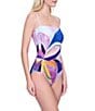 Gottex Paradiso Bandeau Strapless Tummy Control One Piece Swimsuit, Color:Multi - Image 3