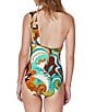 Gottex Porto U-Wire One Shoulder Moderate Coverage One Piece Swimsuit, Color:Multi Brown - Image 2