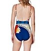 Gottex Positano Square Neck Moderate Coverage Tank One Piece Swimsuit, Color:Multi - Image 2