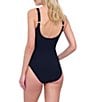 Gottex Water Lily Square Neck Tummy Control One Piece Swimsuit, Color:Black Multi - Image 2
