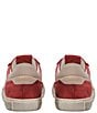Color:Red - Image 3 - Charlie Distressed Leather and Suede Retro Sneakers