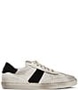 Color:White/Black - Image 1 - Charlie Distressed Leather Retro Sneakers