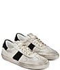 Color:White/Black - Image 2 - Charlie Distressed Leather Retro Sneakers
