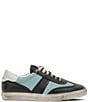 Color:Blue Multi - Image 1 - Charlie Distressed Leather Retro Sneakers