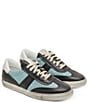 Color:Blue Multi - Image 2 - Charlie Distressed Leather Retro Sneakers