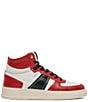 Color:Retro Red/Black - Image 1 - Men's Saint James Leather High Top Sneakers