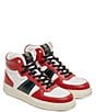 Color:Retro Red/Black - Image 2 - Men's Saint James Leather High Top Sneakers