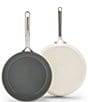 Color:Cloud Cream - Image 1 - Greenpan GP5 2-Pack Frying Pan Set