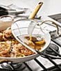 Color:Taupe - Image 2 - Reserve Ceramic Nonstick 12#double; Covered Fry Pan with Helper Handle