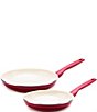 Color:Red - Image 1 - Rio 2-Pack 8#double; & 10#double; Fry Pans
