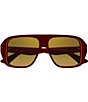 Color:Shiny Solid Bilayer Red/Orange Red - Image 2 - Men's Aspen Bilayer 57mm Aviator Sunglasses