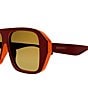 Color:Shiny Solid Bilayer Red/Orange Red - Image 3 - Men's Aspen Bilayer 57mm Aviator Sunglasses