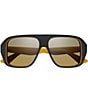 Gucci Men's Aspen Bilayer 57mm Aviator Sunglasses, Color:Shiny Solid Bilayer Grey/Mustard - Image 2