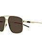 Gucci Men's Details 60mm Navigator Sunglasses, Color:Shiny Endura Gold - Image 3
