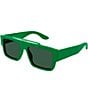 Color:Green - Image 1 - Men's Faceted Specs 56mm Rectangle Sunglasses