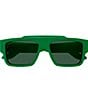 Color:Green - Image 2 - Men's Faceted Specs 56mm Rectangle Sunglasses