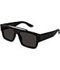 Color:Black - Image 1 - Men's Faceted Specs 56mm Rectangle Sunglasses