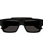 Color:Black - Image 2 - Men's Faceted Specs 56mm Rectangle Sunglasses